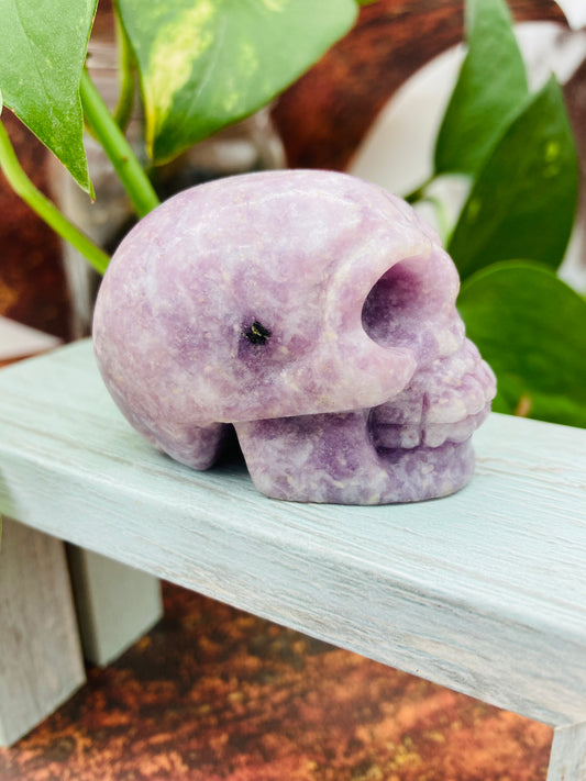Lepidolite Skull