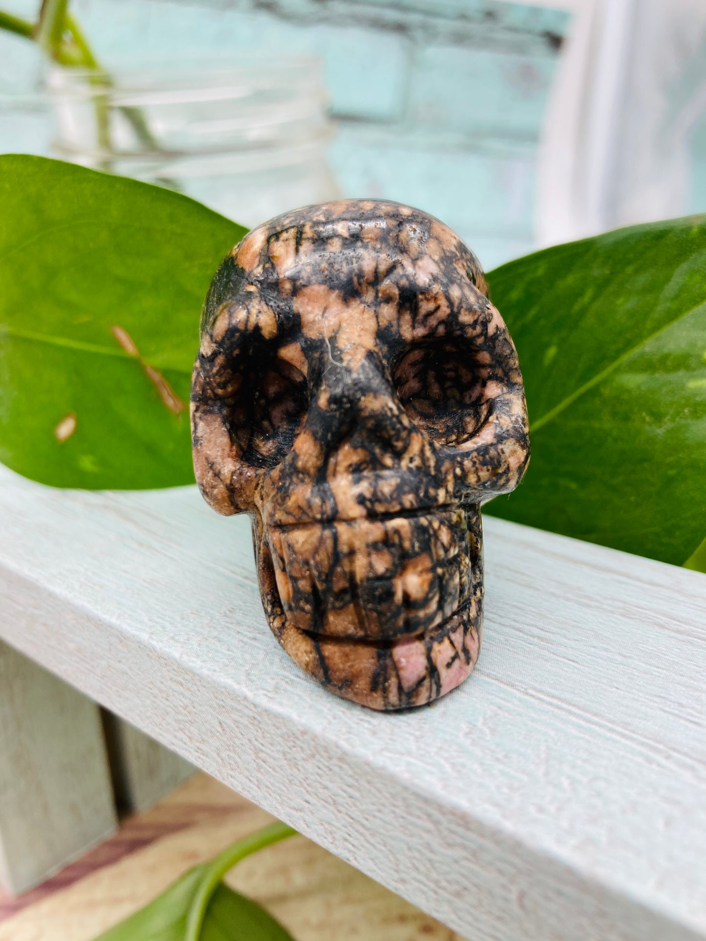 Rhodonite Skull