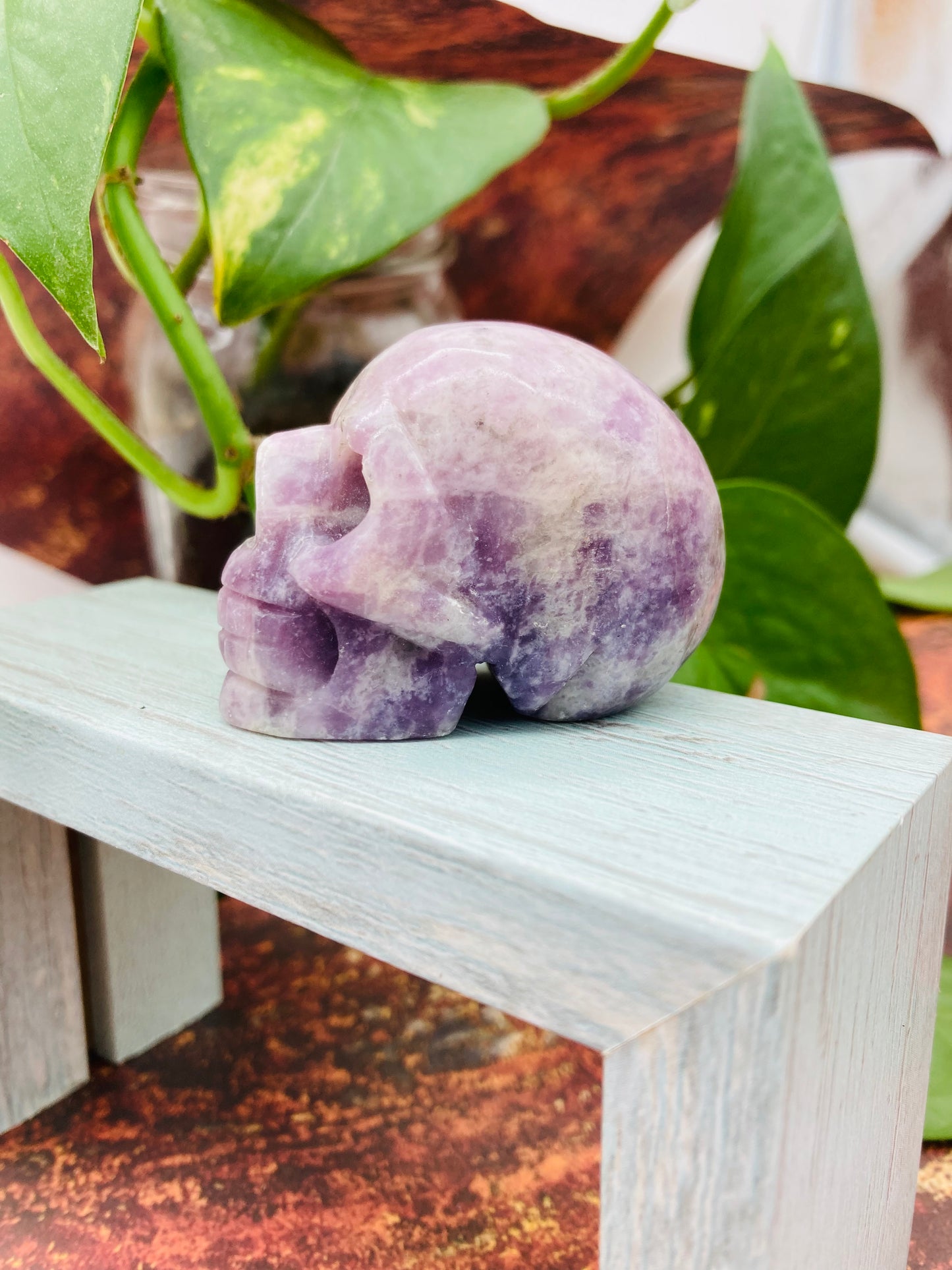 Lepidolite Skull
