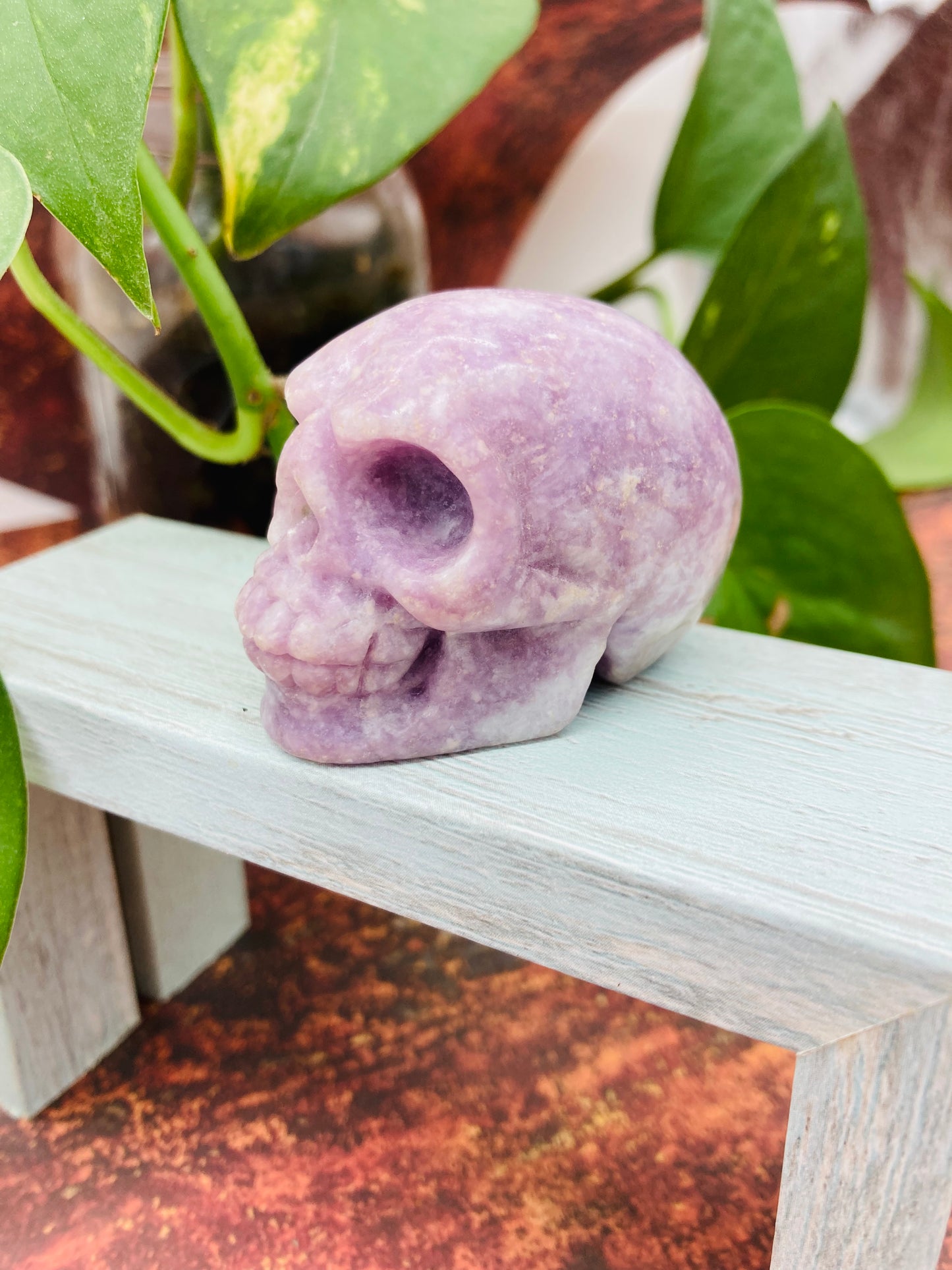 Lepidolite Skull